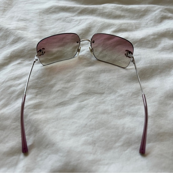 CHANEL 4017-D Pink Tinted Rhinestone Sunglasses / CHANEL Y2K Sunglasses - Picture 6 of 10